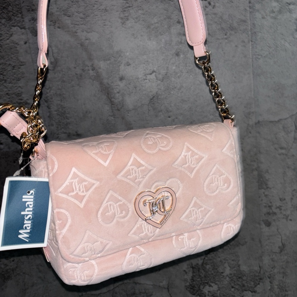 Juicy Couture Light Pink Shoulder Bag with Gold Accents